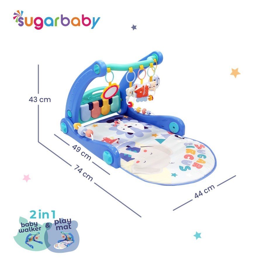 Sugar Baby 2in1 Baby Walker &amp; Playmat / Push Walker