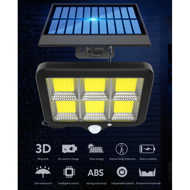 120COB/128COB/160COB lampu tenaga surya Lampu Taman Dinding COB Tenaga Surya / Solar Panel Remote Control