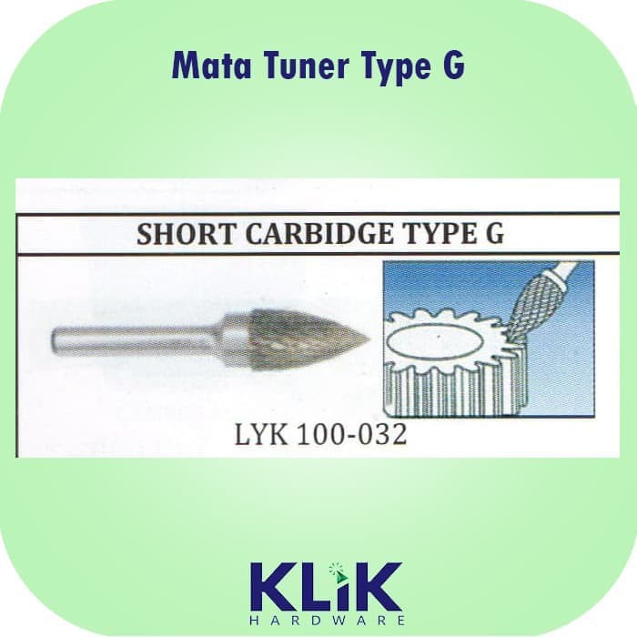 Mata Tuner Bor Porting 3 x 3 mm Type G Pendek - Tungsten Carbide Rotary Files