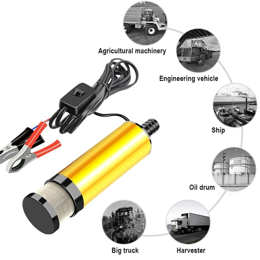 Pompa Minyak Celup Air Mini Kecilmp Mini Oli Solar Air Submersible Portable 12V Diesel Pump