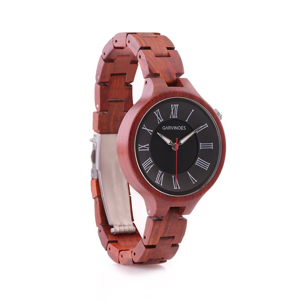 GARVINOES Olivia Black Jam Tangan Kayu Wanita 38 mm