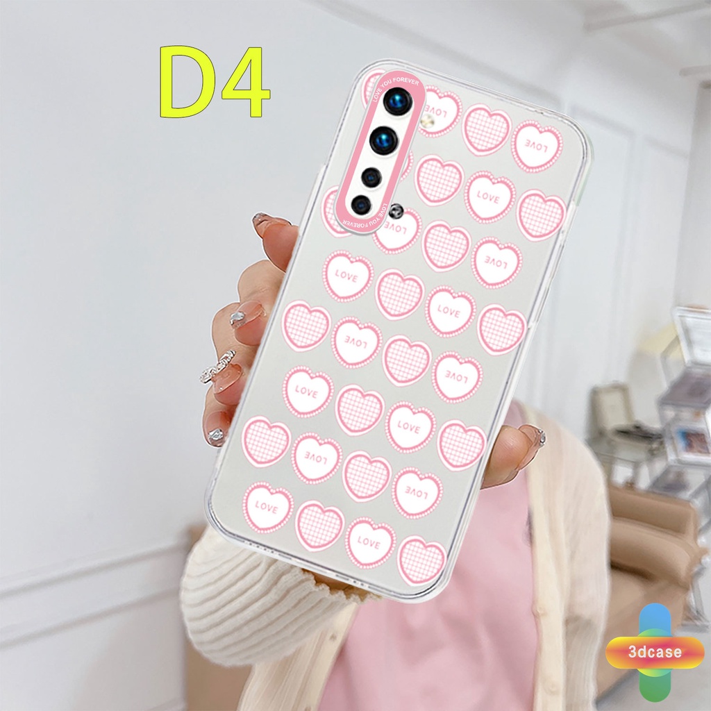 Soft Case Realme C11 2021 C21Y C31 C35 C15 C21 C25 C20 C3 C12 C2 C25S 5S 5 5S 5i C17 7i C1 C25Y C2 C3i 6i C20A realme Narzo 20 10 10A 20A 30A A7 A5S A15 A16 Y12 Y20 Y15S A03 Pink Love Heart Transparent Case