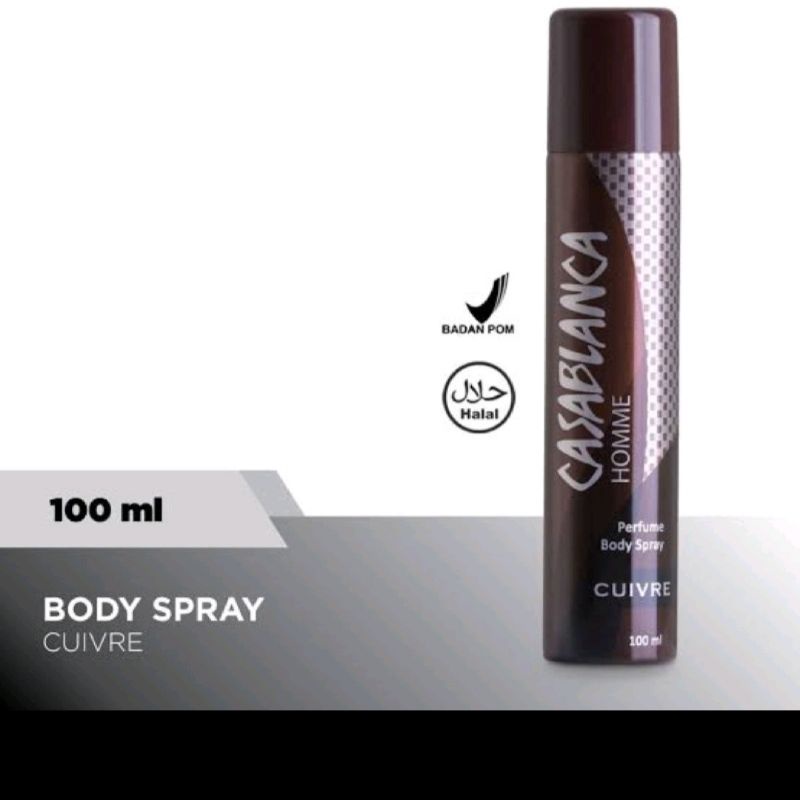 casablaca body spray 100ml,per kalengbanyak warna.