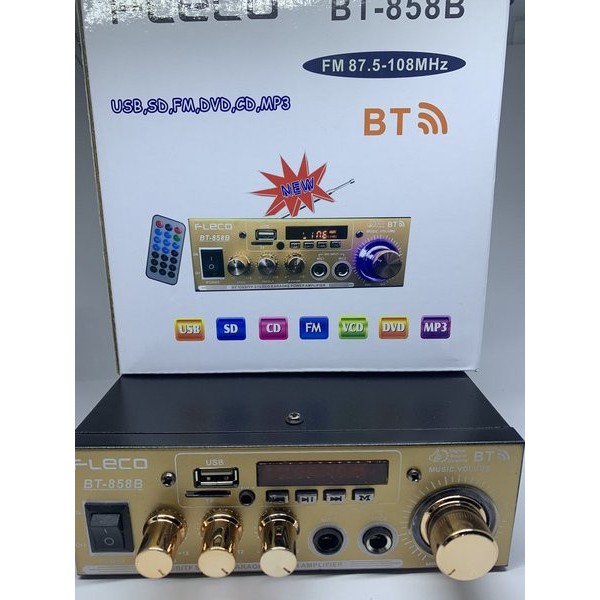 Power Amplifier Fleco BT-858B Ampli Bluetooth Fleco BT 858B AC &amp; DC