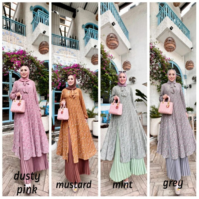 LUBNA SETELAN ROK PLISKET BY GLZ