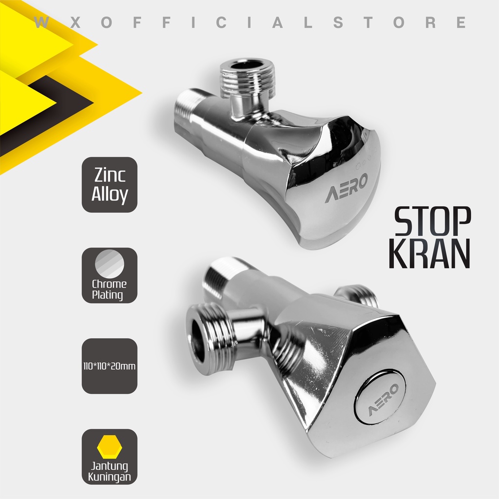 Stop Kran Keran Air Tembok Cabang 2 dan 3 T Jet Shower Toilet Bidet Kloset 1/2"