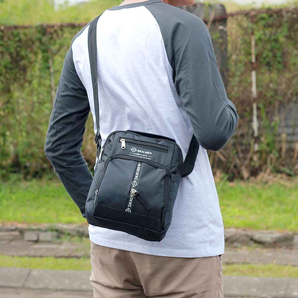 Tas Selempang Distro Pria Sling Bag Slimbag Sligbag Keren Casual Premium Bahan Polyester Anti Air