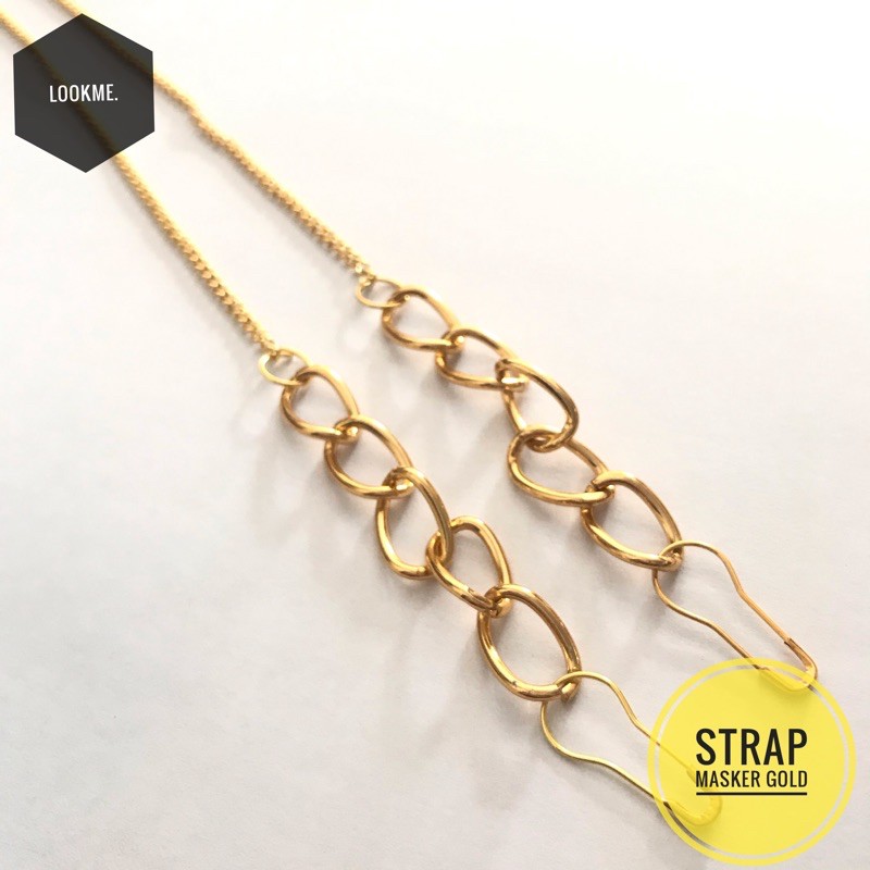 Strap Masker RANTAI GOLD dengan RANTAI BESAR/Kalung masker/tali masker/gantungan masker