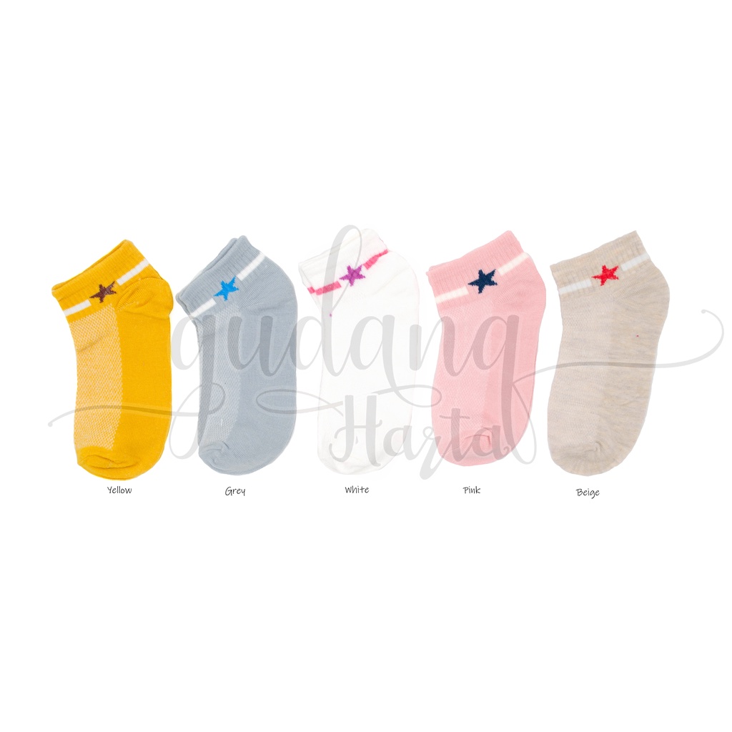 Kaos Kaki Pendek Wanita Garis Satu Bintang Socks One Star Line GH 103169