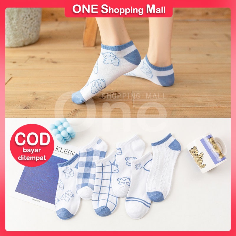 Kaos Kaki Pendek Semata Mata Kaki Ankle Socks Biru OSM KK0012