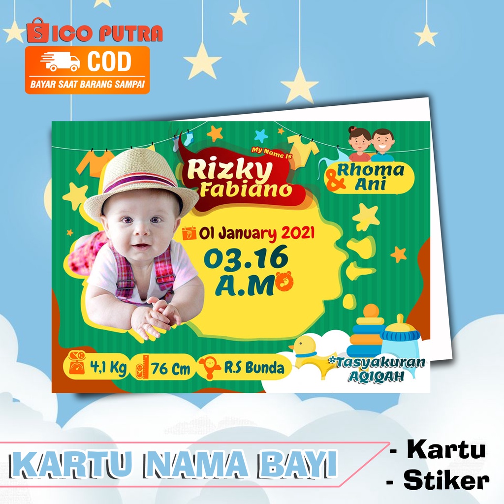 KARTU NAMA , KAARTU NAMA BAYI, BIODATA BAYI, KARTU UCAPAN, KARTU TASYAKURAN