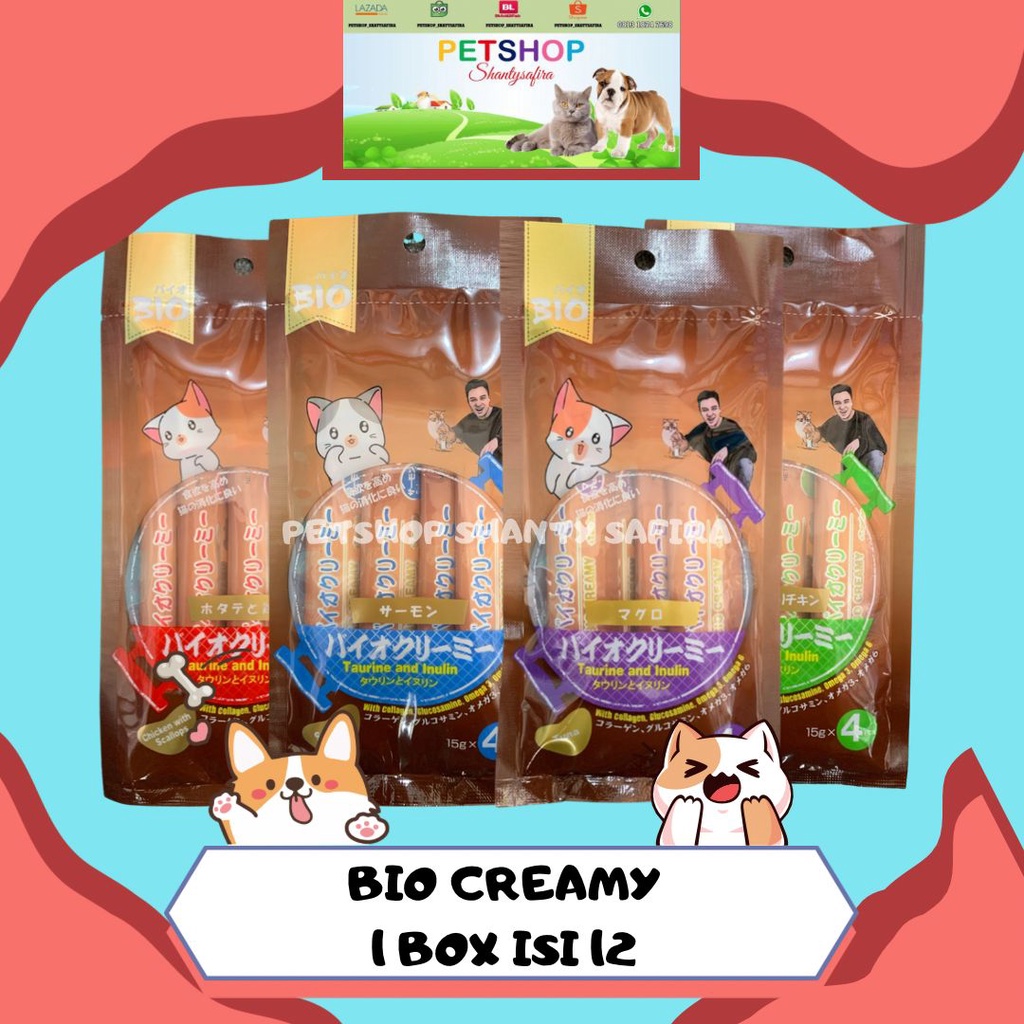 PROMO : BIO CREAMY TREATS 1 BOX ISI 12 PCS Baim Wong setara meo creamy treats SNACK KUCING CREAMY PLUS TAURIN