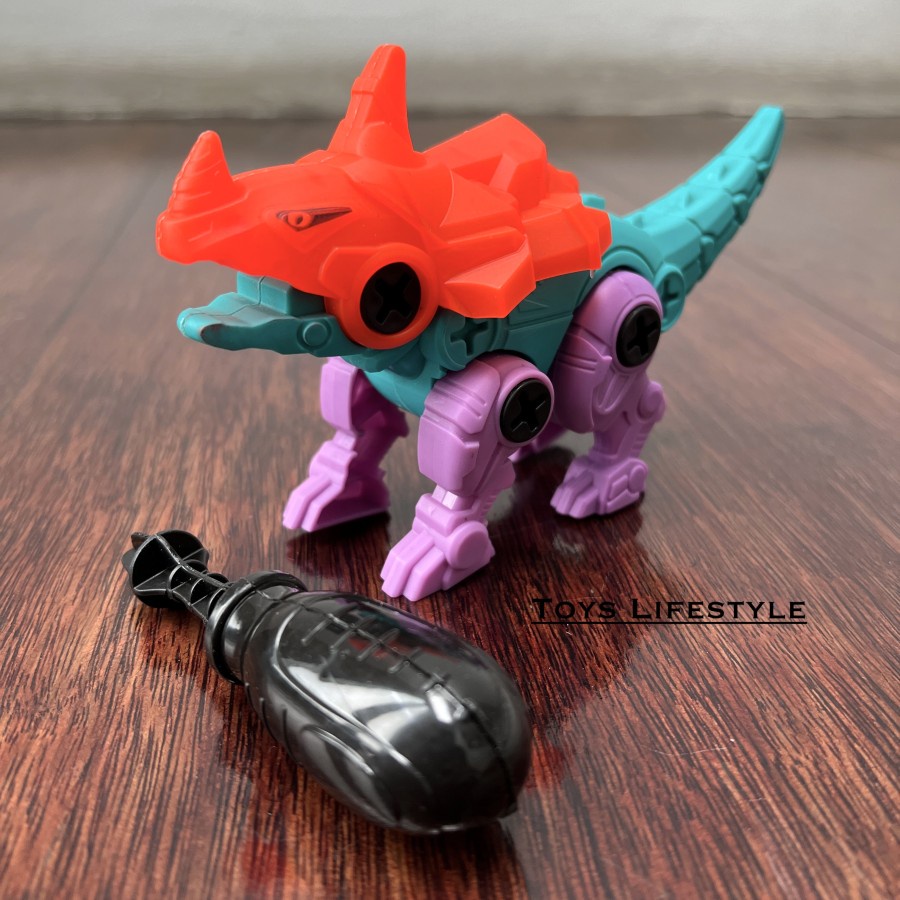 Mainan Anak DIY Mini Mechdino Mecha Dinosaur Assemble