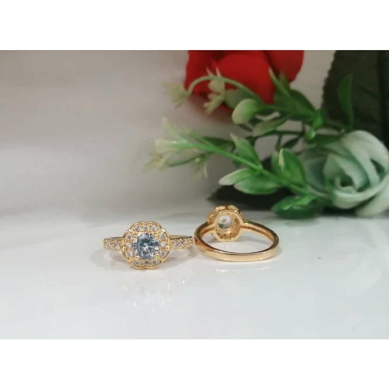 cincin wanita dewasa cantik warna emas