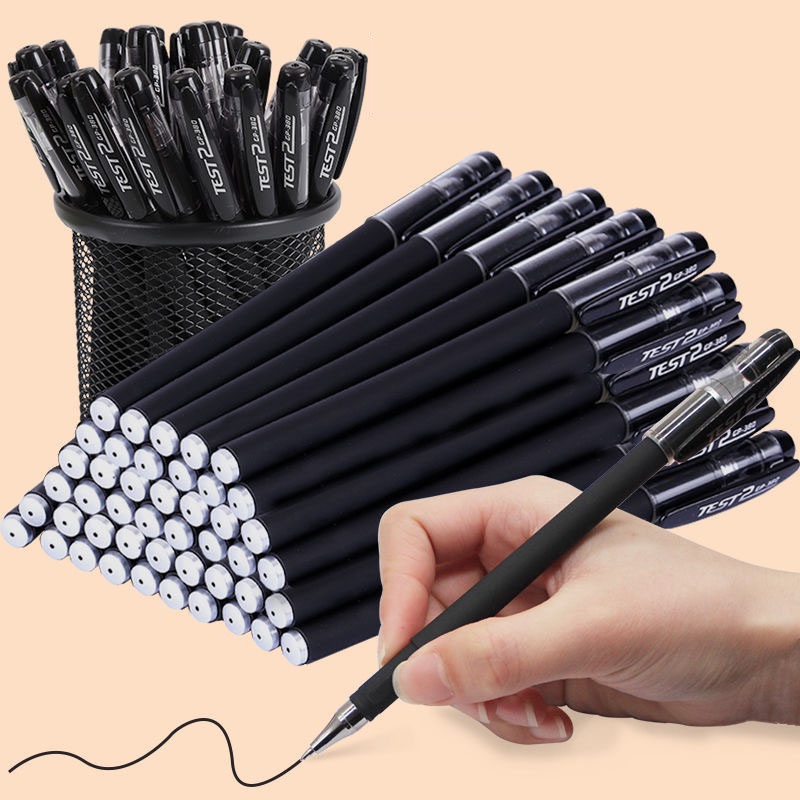 10pcs / set Pulpen Gel Warna Hitam Netral Untuk Tanda Tangan / Perlengkapan Kantor / Sekolah