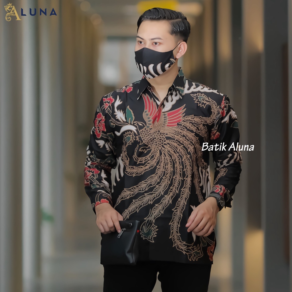 KEMEJA BATIK PRIA LENGAN PANJANG PREMIUM REGULAR KANTOR MODERN BATIK ALUNA PCW 009