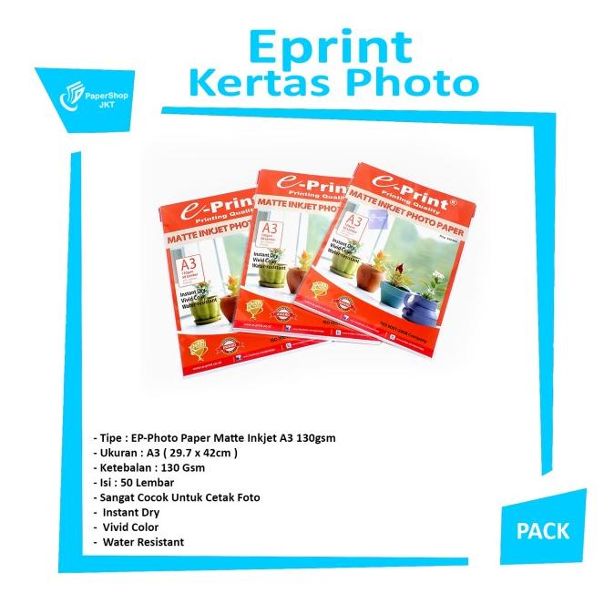 Eprint Photo Paper Matte Inkjet A3 130Gsm