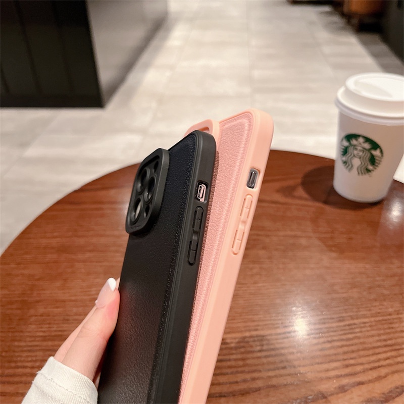 Case Bahan Kulit Warna Solid Dengan Lanyard Anti Hilang Untuk iPhone 13 12 11 Pro X XS MAX XR SE2 7 8 Plus