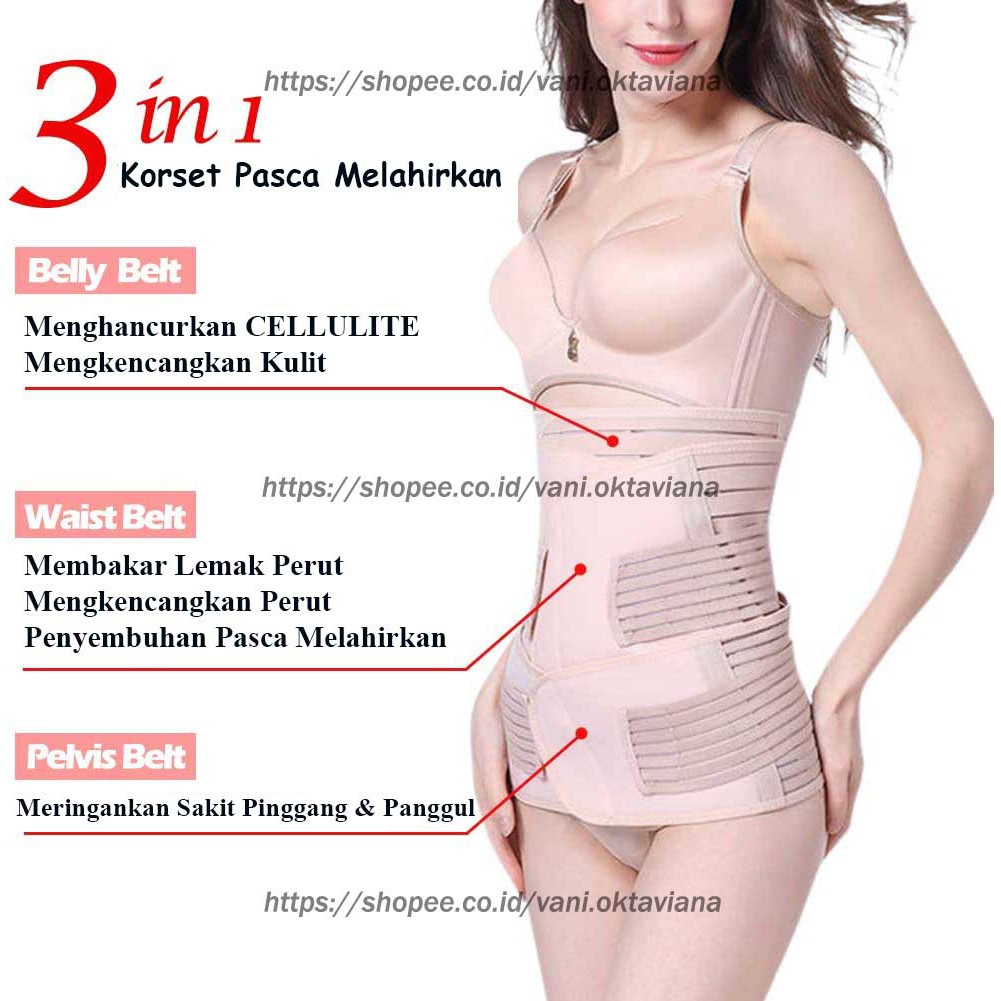 COD || Korset Stagen Korset Melahirkan Stagen 3 in 1 Korset Pasca Melahirkan Pakaian Dalam Wanita