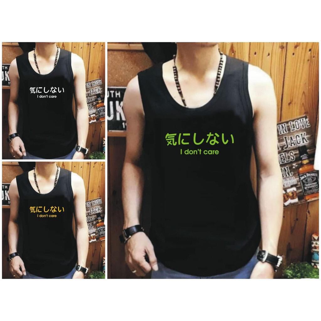 Shalch Trendy / Singlet Distro Pria / Kaos tanpa lengan pria Motif  i dont care / Bisa COD