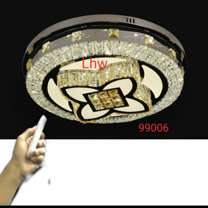 Lampu hias plafon kristal/ ceiling lamp remote 99006 dekorasi indoor ruang keluarga