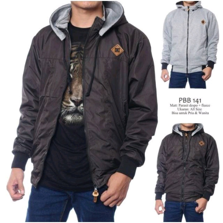 Jaket Parasut Pria Bolak Balik 2in1 Waterproof Premium Distro