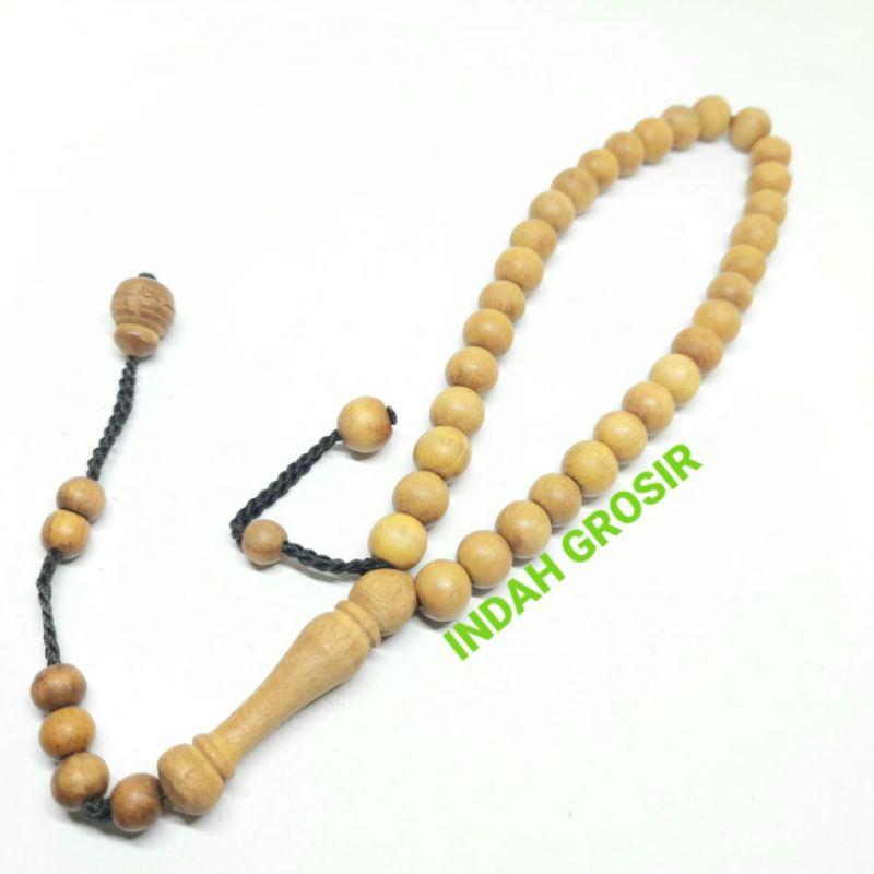 GROSIR TASBIH KAYU SETIGI CENDANA 8MM 33BUTIR NATURAL