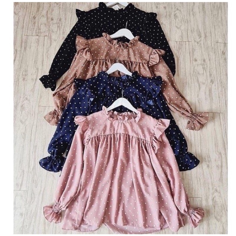 Premium Giora blouse Polkadot Rempel Baju Atasan Wanita korea