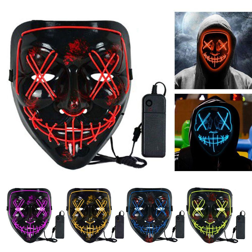 Top Halloween protectionFashion Cosplay Props Gaun Halloween Topeng Lampu LED