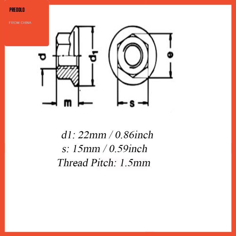 Aksesoris Sepeda Mtb Fixed Gear Flange Nut M10