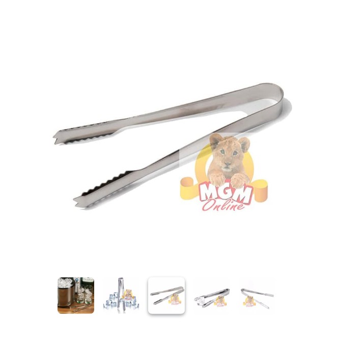 Ice Tong 6&quot; Stainless Penjepit Es Batu / Capitan Makanan Salad