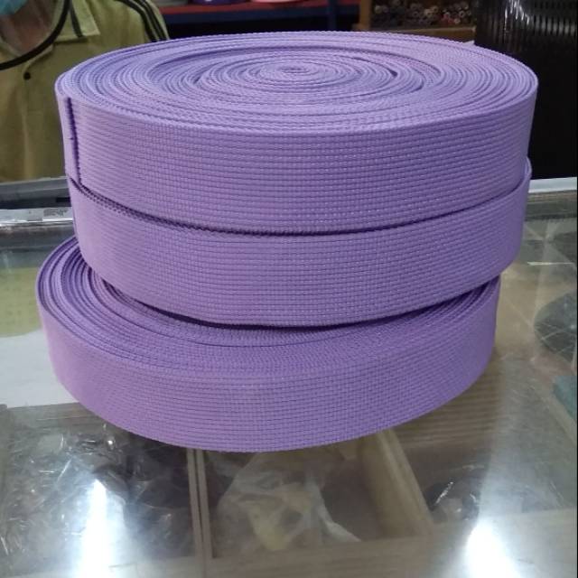 Tali Webbing Tas Lt 3.8 Cm Warna Ungu Muda Meteran