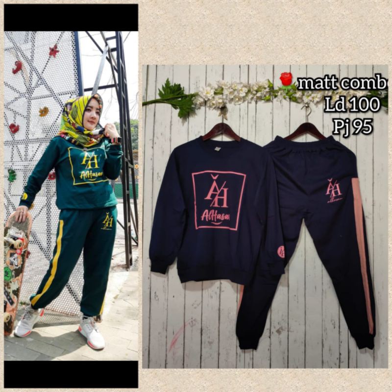 SET. CELANA OLGA or BIKE muslimah HIJAB.  ORIGINAL WEAR COTTON COMBET 20S