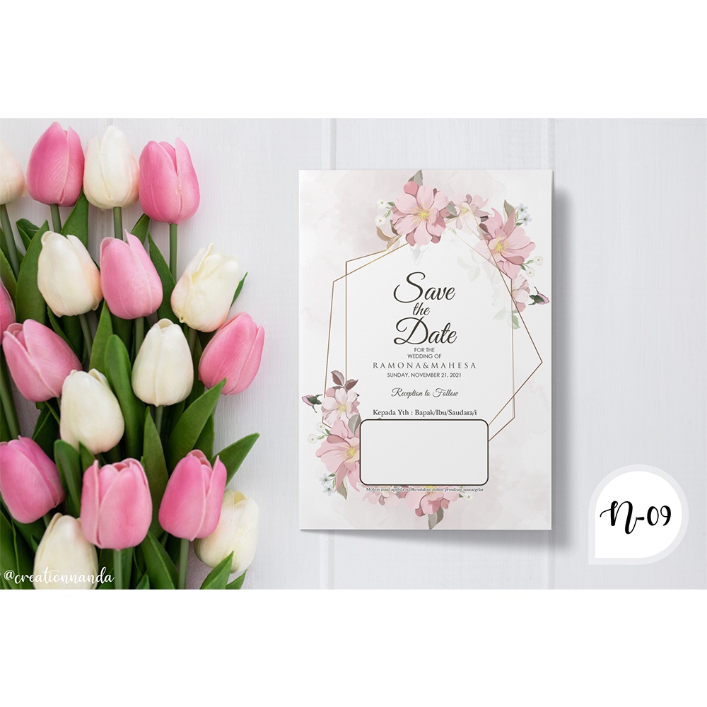 Undangan Cantik N-09 + Thanks Card