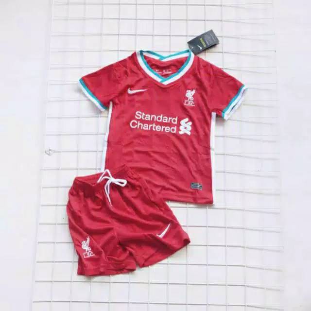 Jersey Bola Official Kids Anak Liverpool Home 2020 2021 Grade Ori