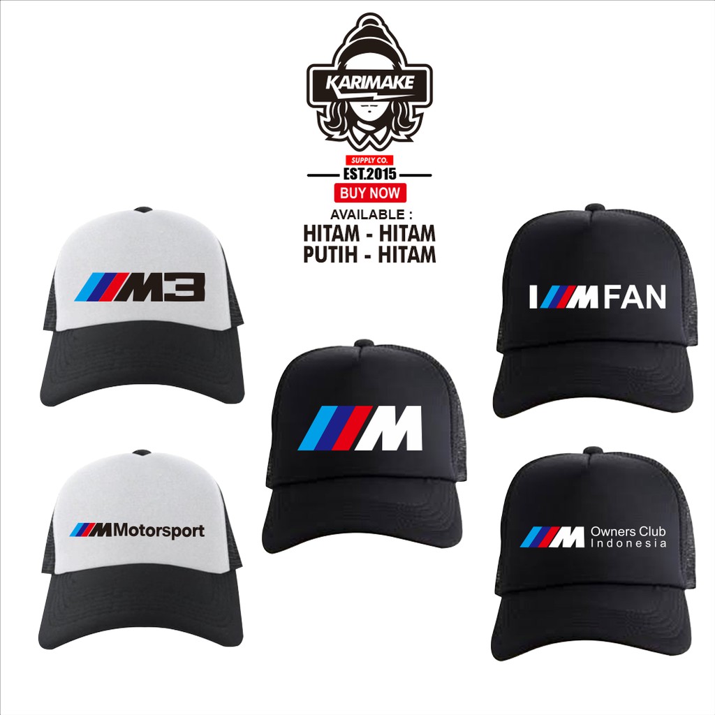 KARIMAKE Topi BMW M Series Power Motorsport Trucker Hat Jaring Topi Otomotif Mobil Eropa