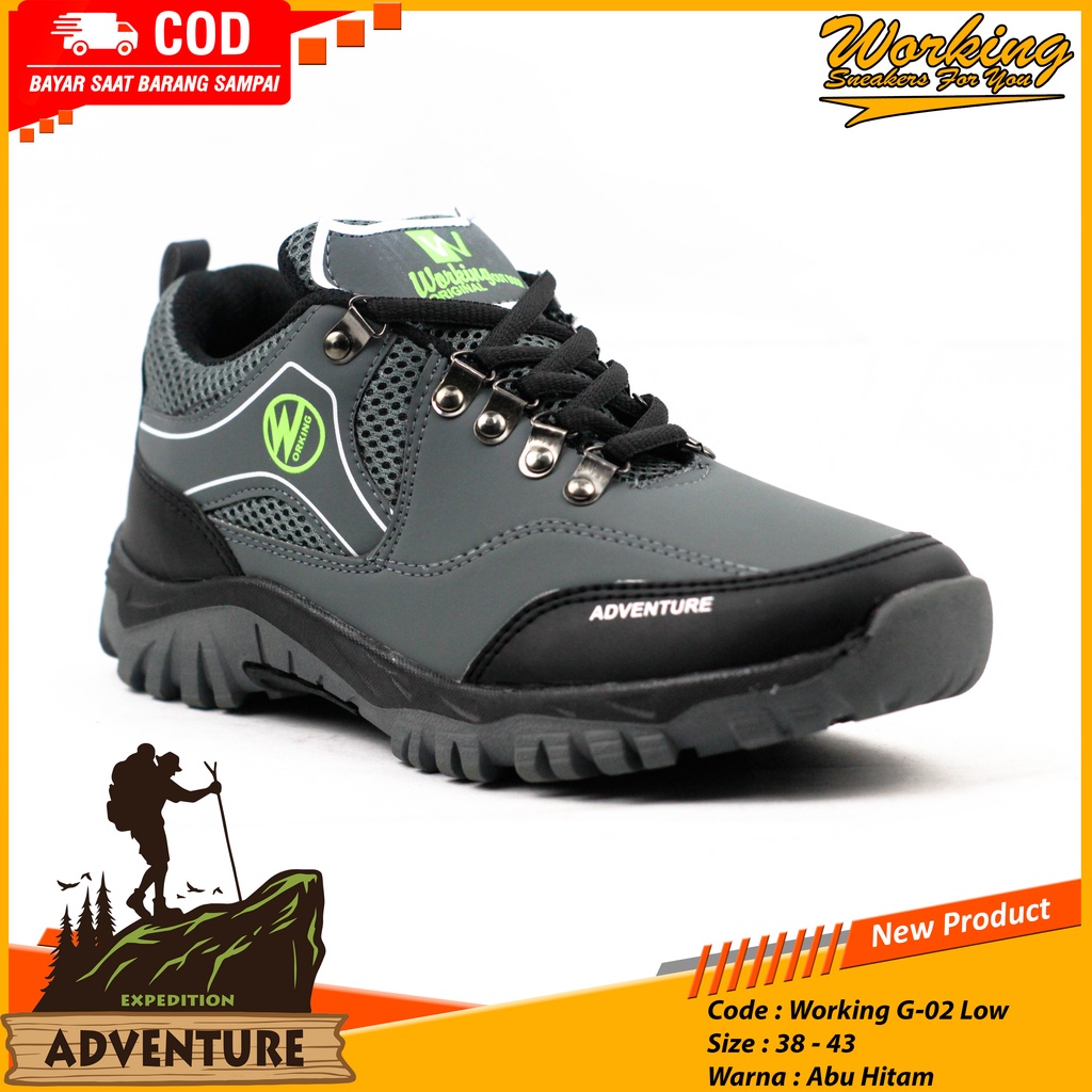 Sepatu Pria Hiking Low G-02 / Sepatu Gunung Luar Negeri / Sepatu Cross / Sepatu Tracking / Sepatu Gu