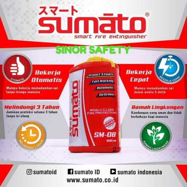 OTOMATIS SUMATO 800 mL SM-08 Alat Pemadam Api Otomatis Tabung APAR