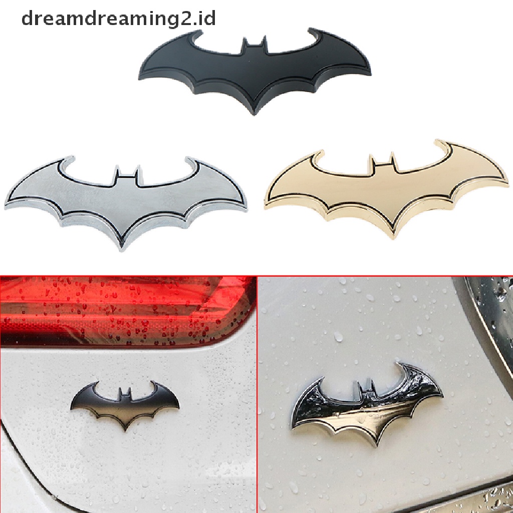 (LIKE) 1pc Stiker emblem / badge Logo Batman 3d Bahan metal Untuk Mobil / Motor