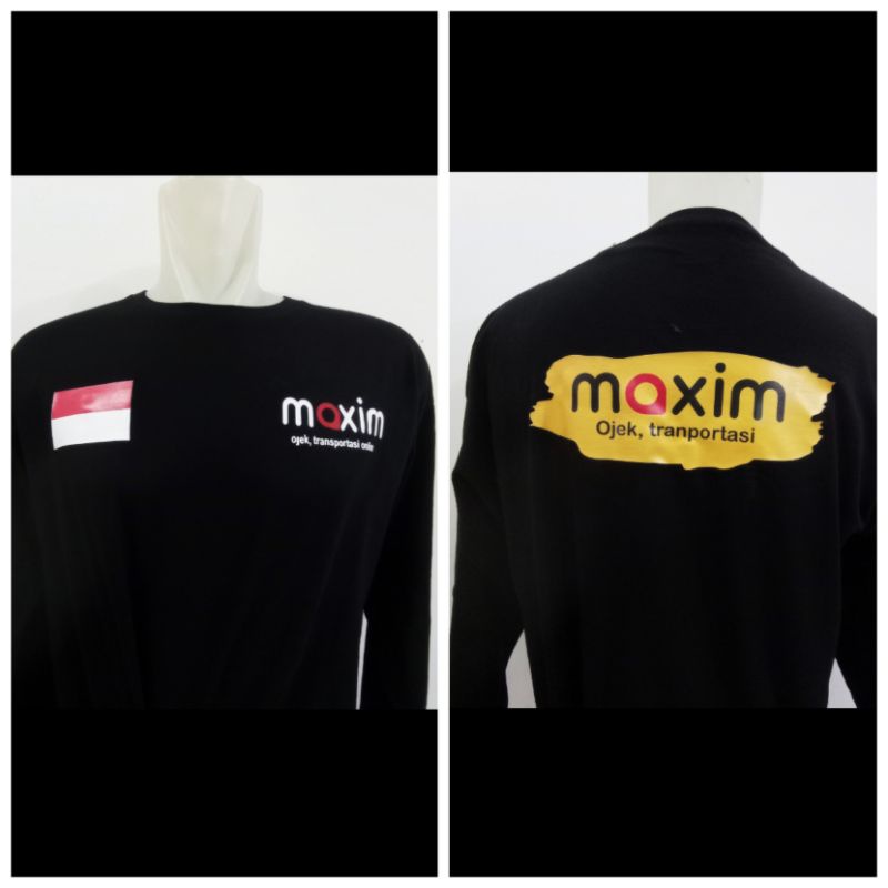 BAJU - KAOS LENGAN PANJANG KURIR TRANSPORTASI ONLINE MAXIM - TSHIRT EKSPEDISI ONLINE