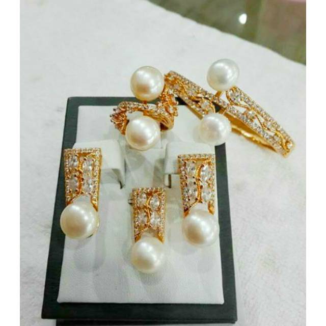 Set Perhiasan Mutiara | Mutiara Air Tawar | Mutiara Lombok | Lombok Pearl | Jewelry | Rodium