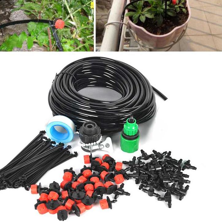 Paling Diminati.. Peralatan Set Irigasi Air Taman Garden Watering Kit / Set Irigasi Misting Tanaman 