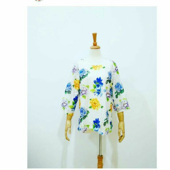 BAJU KONDANGAN WANITA ATASAN BROKAT BRUKAT PUTIH MOTIF BUNGA