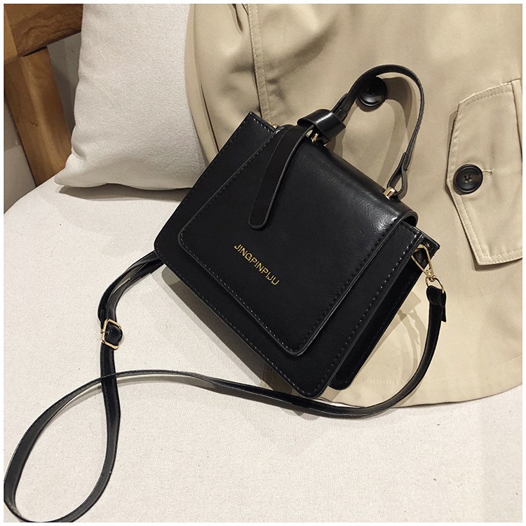 TAS SELEMPANG JINJING WANITA TA122B5 KULIT HITAM IMPORT KOREA MURAH BRANDED KHALI FASHION BATAM ORI