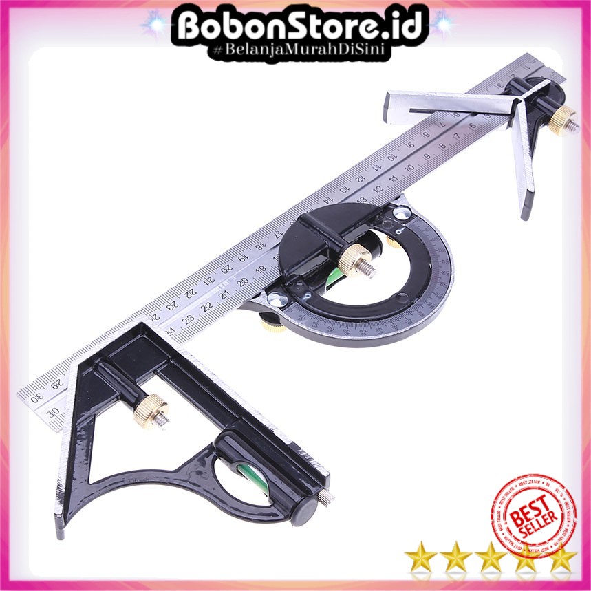 

3 in 1 Penggaris Multifungsi Adjustable Angle Finder 30cm - WW017 - Silver