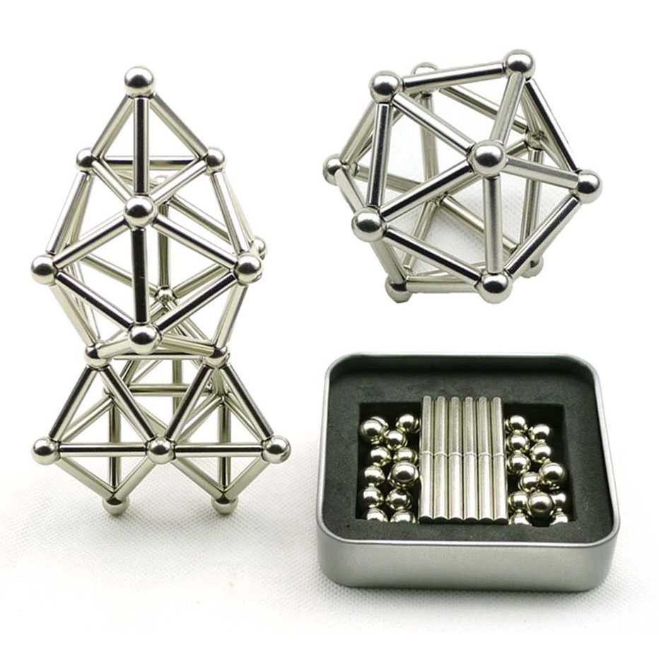 Mainan Magnetik Steel Metalic Stick and Bucky Balls - Mainan Edukasi Anak