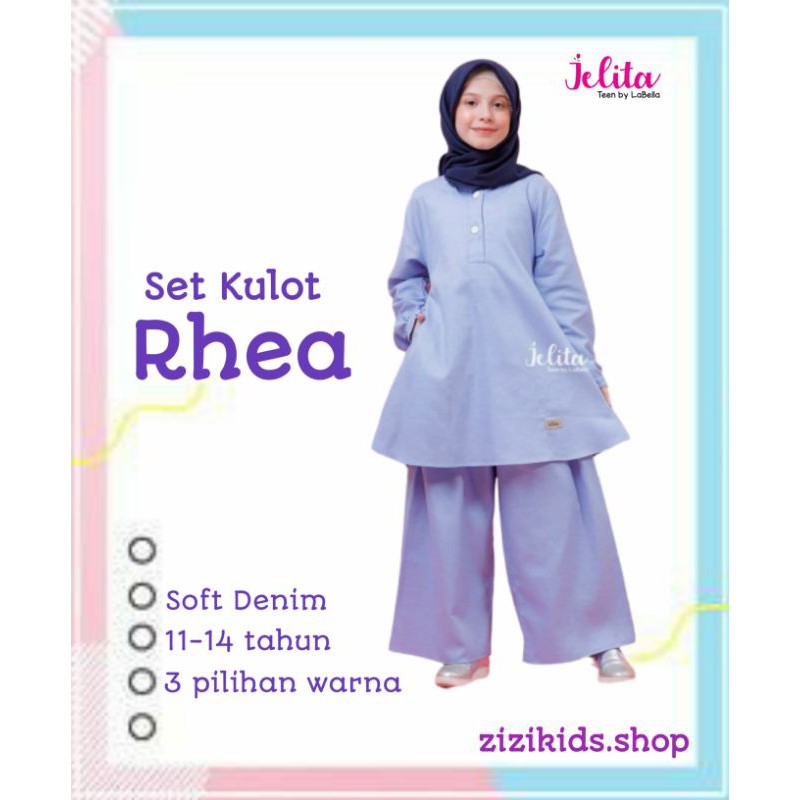 Set Kulot Remaja Rhea Soft Denim by Jelita Teen 11-14 tahun