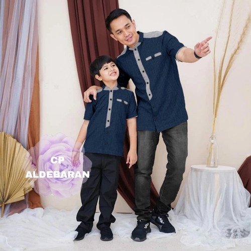 BAJU KOKO COUPLE ALDEBARAN/COUPLE AYAH DAN ANAK MOSCREPE/KEMEJA LENGAN PENDEK/KOKO