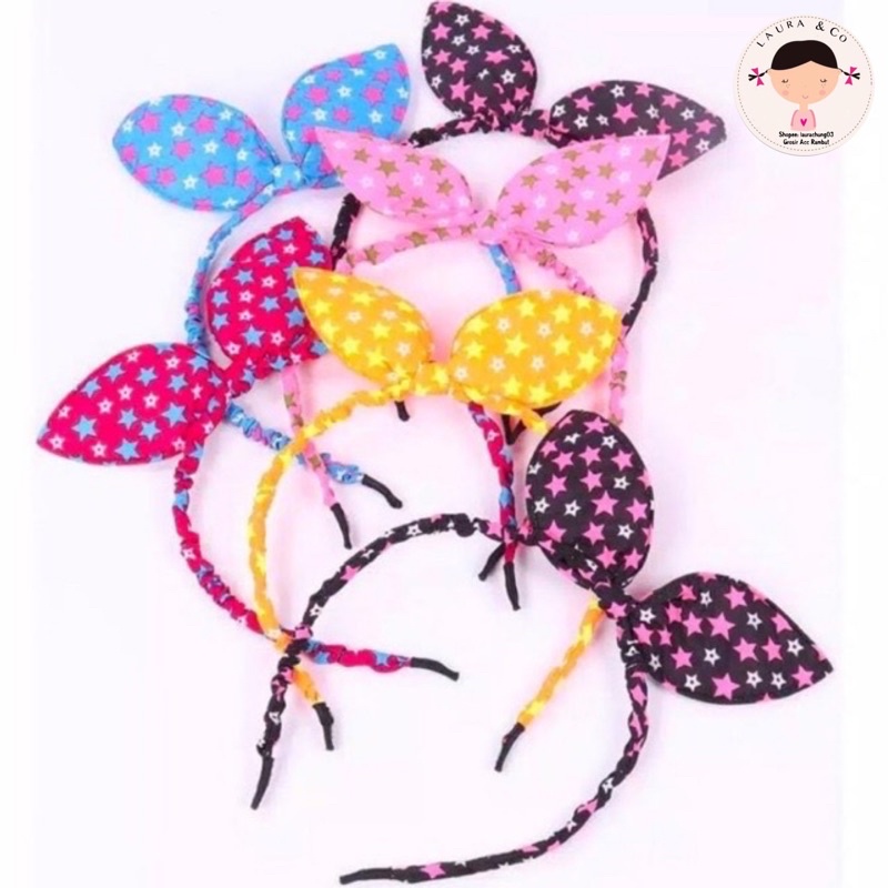 Bando Pita Korea Kelinci Chibi 6pc grosir