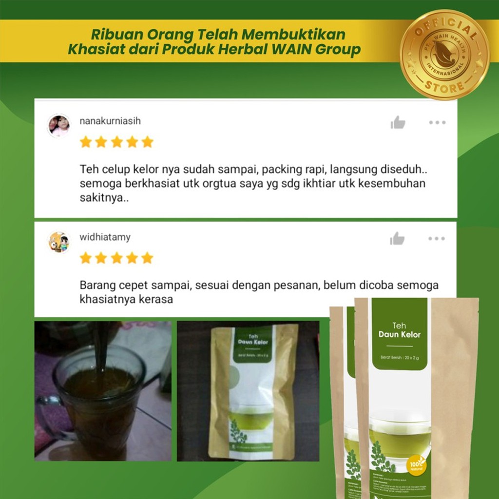 TEH CELUP DAUN KELOR : 100% Organik Anti-Kanker, Diabetes, Tingkatkan Imunitas dan Kekebalan Tubuh Teh Kelor Celup Original